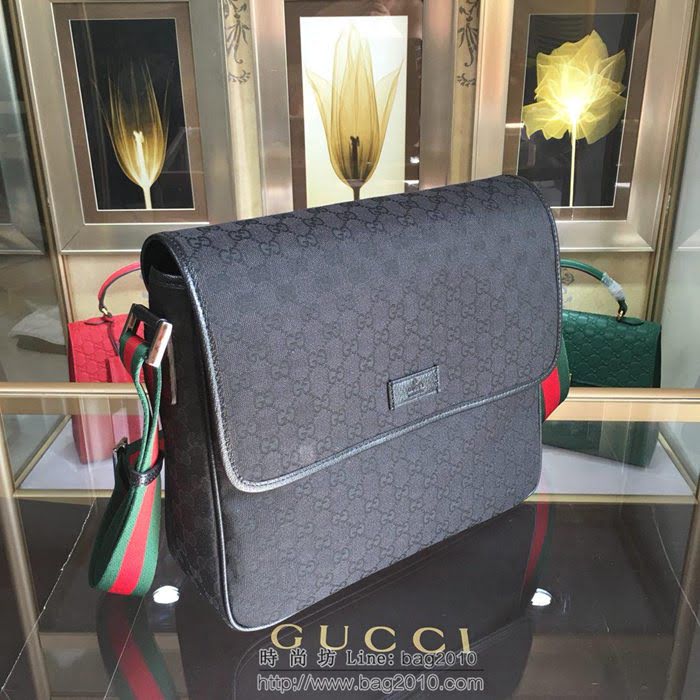 GUCCI 古馳男包 新款 233052 高級人造革郵差包 Gucci帆布男包 Gucci男士單肩斜挎包